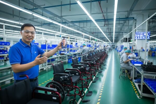 Verifying electric wheelchair factory production capacity through audits and live video tours (ID#2)
