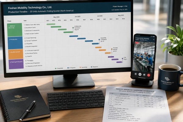 Establishing reliable delivery timelines and communication milestones during the scooter manufacturing process (ID#5)