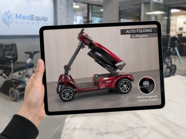 scooter plegable automático mecanismo de plegado en video